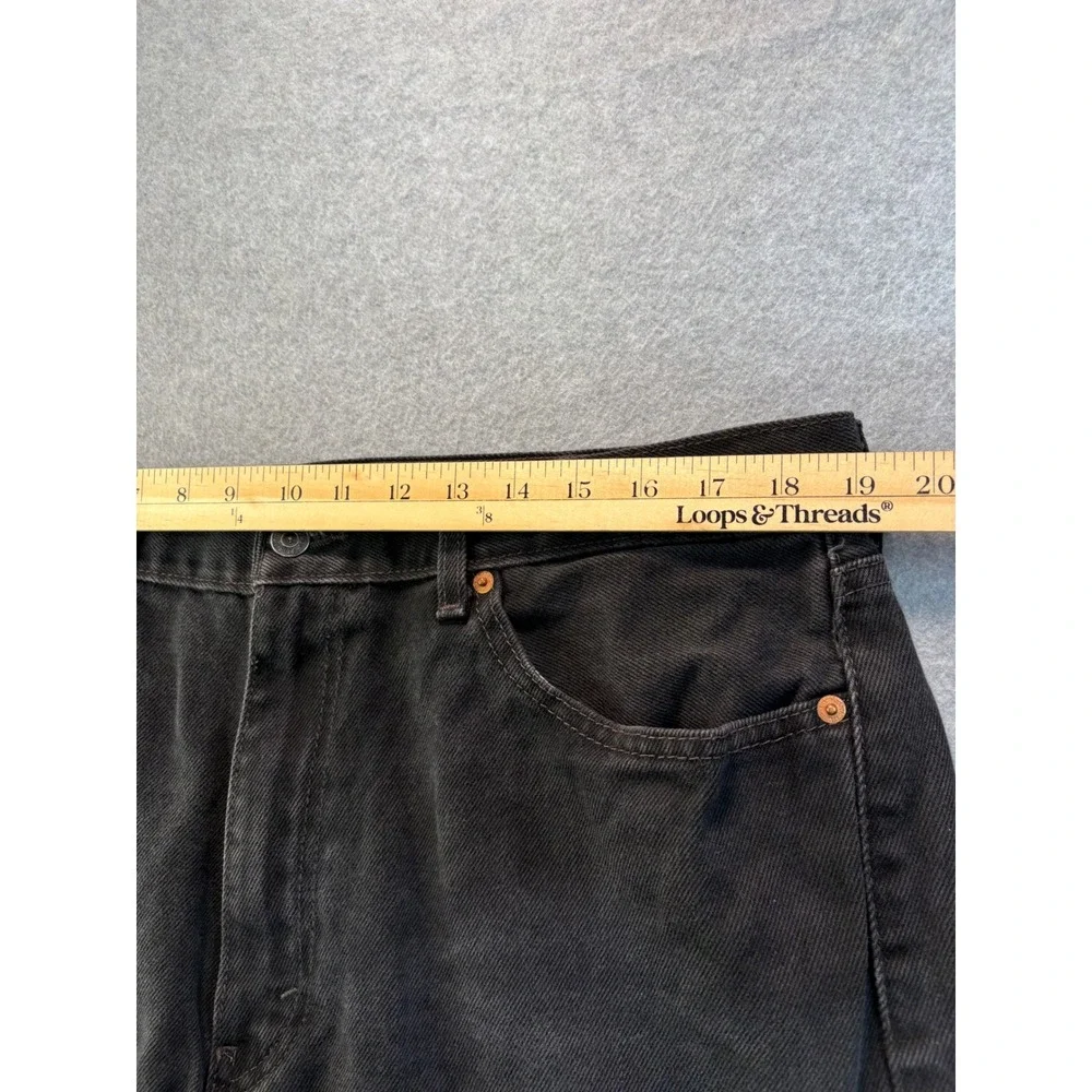 Levis 505 Regular Fit Black Denim Jeans‎ Mens 38x34 00505-0260 Straight Leg